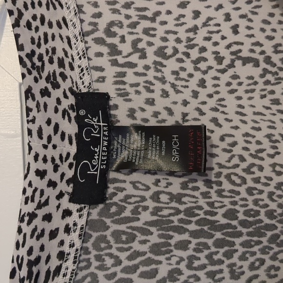 Leopard Cheetah Print Black And White Nightie Robe Set Night Gown Slip Dress S - Picture 5 of 12